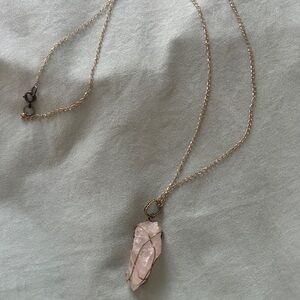 Bohemian Rose Quartz Crystal Necklace